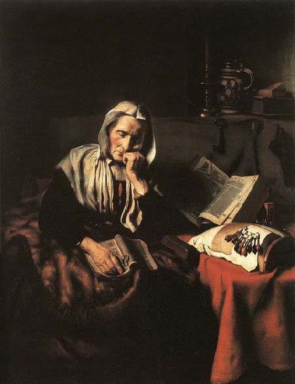 Nicolaes maes Old Woman Dozing oil painting picture